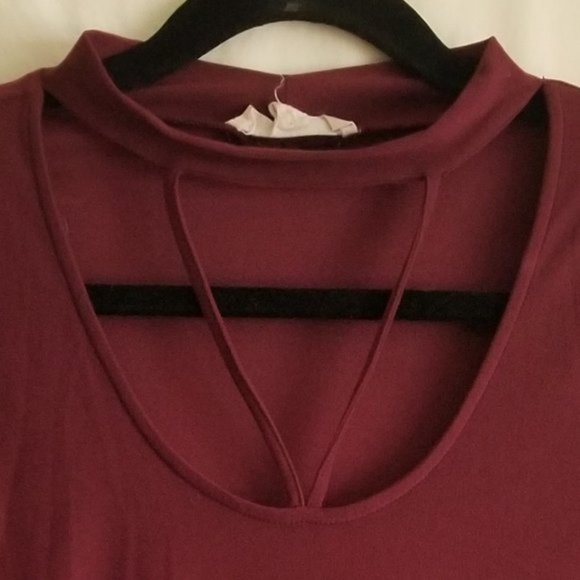 Pink Rose maroon short sleeve dress size M (109) - Picture 7 of 7